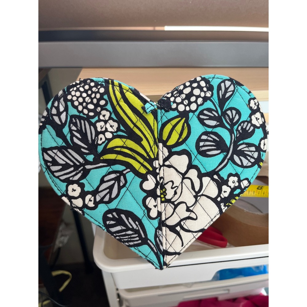 Vera Bradley Heart Jewelry‎ Case Go Wild Floral Quilted Travel Organizer Teal